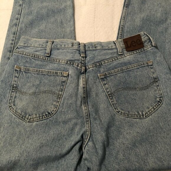 Lee Jeans Blue Denim Relaxed Fit Straight Leg Light Distressed Men's W 36 L 32 - Picture 8 of 12